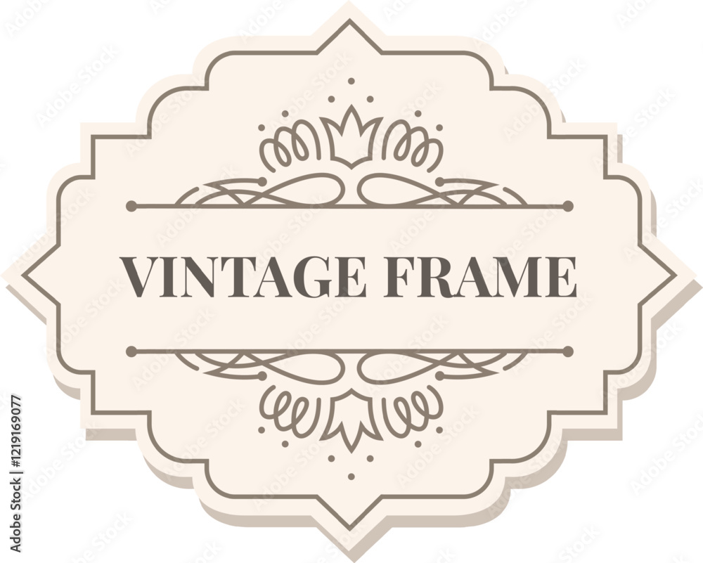 Poster elegant vintage frame featuring floral ornaments, creating a sophisticated and timeless design, perf
