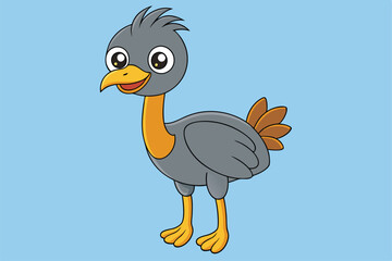 Cute Bird Vector art in Illustration on a White Background