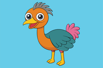 Cute Bird Vector art in Illustration on a White Background