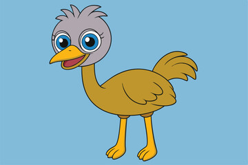 Cute Bird Vector art in Illustration on a White Background