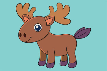 Cute animal Vector art in Illustration on a White Background