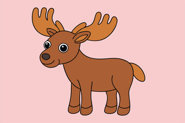 Cute animal Vector art in Illustration on a White Background