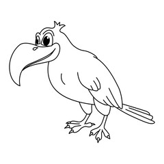 Funny crow cartoon characters vector illustration.