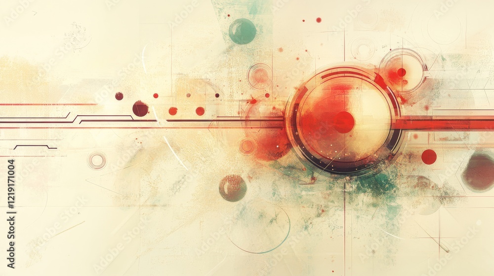 Aufkleber abstract digital technology background with geometric tech elements, futuristic design featuring inn