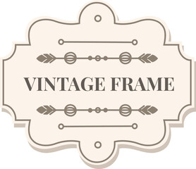 Decorative vintage frame featuring intricate ornamental details and elegant typography. Perfect for invitations, labels, or retro themed designs, showcasing classic style and sophistication