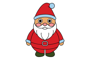 A Christmas Santa Vector art in Illustration on a White Background