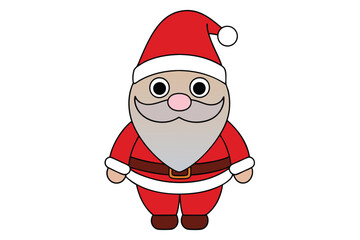A Christmas Santa Vector art in Illustration on a White Background