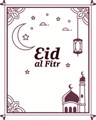 Elegant Eid al Fitr Celebration Illustration for Business Promotions and Greetings