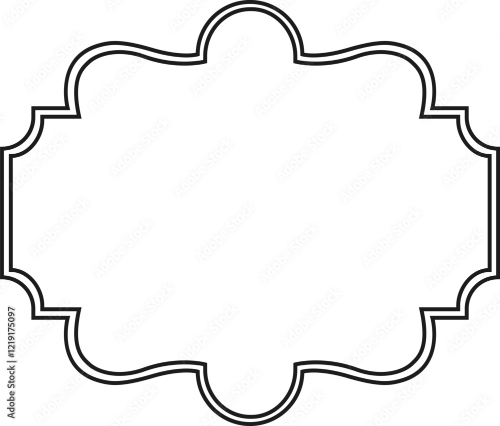 Poster elegant black wavy frame with double outline creating a sophisticated border, perfect for adding a t
