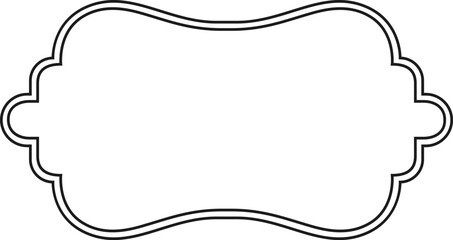 Fototapeta premium Elegant vintage frame featuring a decorative wavy border creates a blank space, perfect for adding text or images, enhancing designs with a touch of classic charm