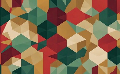 A dynamic abstract geometric pattern featuring a kaleidoscopic arrangement  in vibrant shades