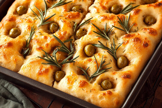 Rosemary and olive focaccia delice