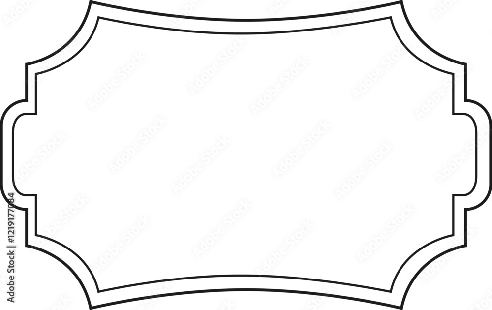 Fototapete horizontal vintage frame featuring wavy sides and elegant handles presents a classic design, perfect