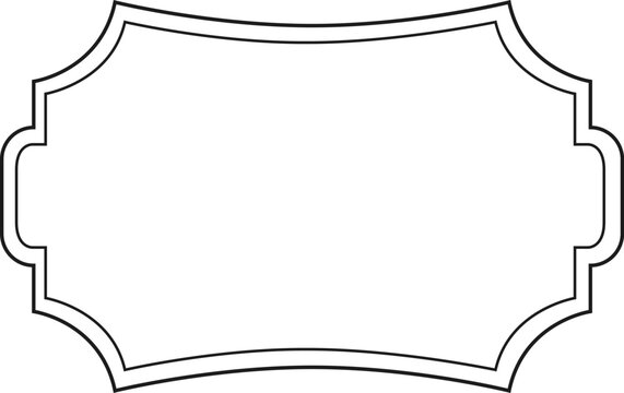 Horizontal vintage frame featuring wavy sides and elegant handles presents a classic design, perfect for enhancing text or images with a touch of timeless sophistication