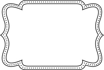 Ornate blank frame featuring a dotted border design, ideal for invitations, labels, or decorative purposes. The wavy edges add a touch of sophistication and style to any project