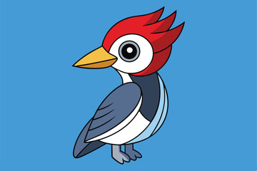 Cute Bird Vector art in Illustration on a White Background