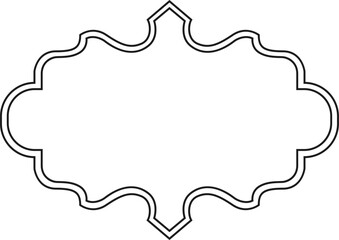 Elegant black wavy frame with pointed diamond tips creating vintage decorative border adds touch of classic design, perfect for invitations, certificates, or scrapbooking projects