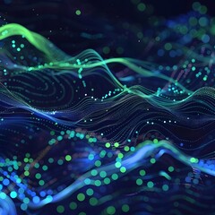 visualize ai data analytics trends in blue and green for strategic decision-making. generative ai