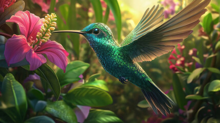 Tropical humming bird Wallpaper