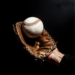A close-up of a catcher&rsquo;s mitt catching a fastball, the seams of the ball just visible.


