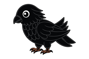 Cute Bird Vector art in Illustration on a White Background