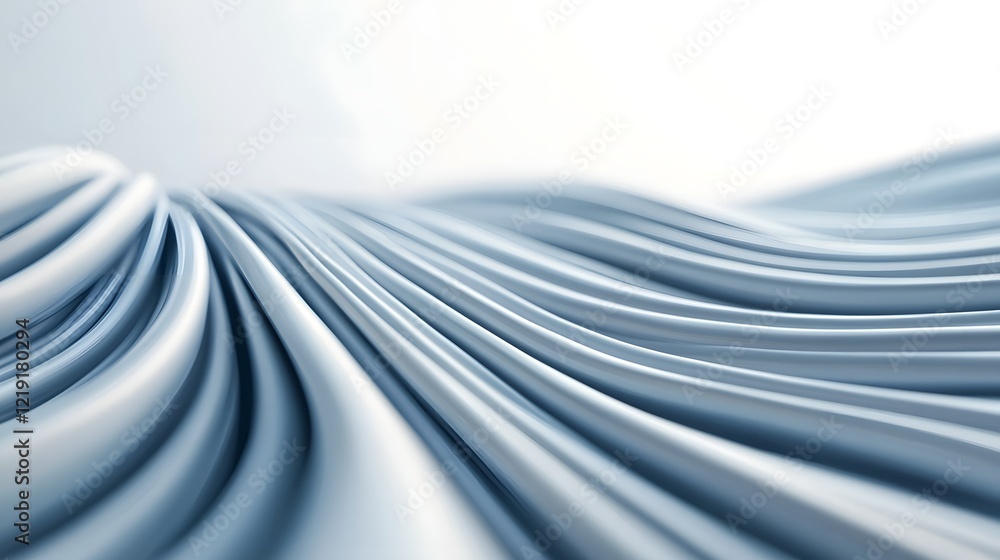 Poster abstract smooth flowing lines on minimalist grayscale background for technology visuals