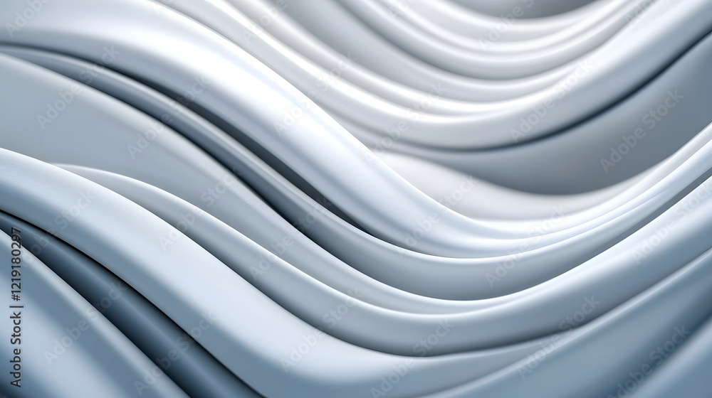 Poster flowing abstract monochrome curves and lines on minimalist background