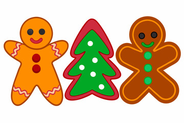 A Christmas Vector art in Illustration on a White Background