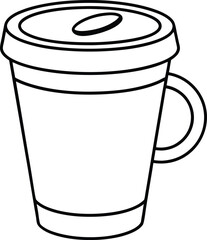 coffee cup line art silhouette