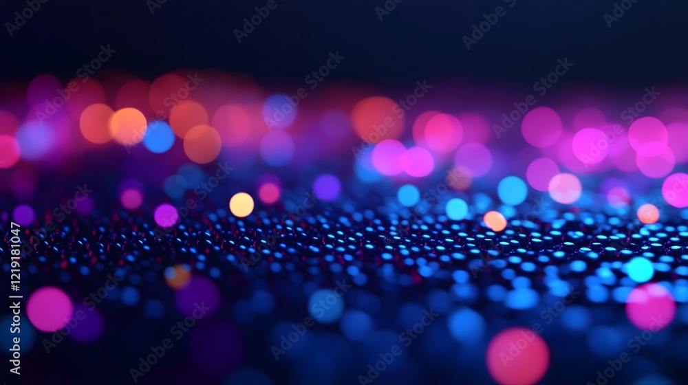 Poster captivating colorful bokeh lights on dark background representing creativity and futuristic
