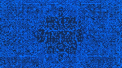 Fototapeta premium Abstract Blue and Black Pixelated Pattern Design