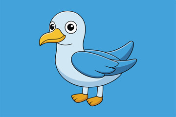 Cute Bird Vector art in Illustration on a White Background