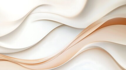 Obraz premium Abstract Beige and White Wavy Swirls Design