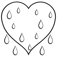 Raindrop-inspired heart line art in a clean and modern design