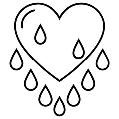 Raindrop-inspired heart line art in a clean and modern design