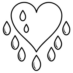 Raindrop-inspired heart line art in a clean and modern design