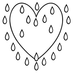 Raindrop-inspired heart line art in a clean and modern design
