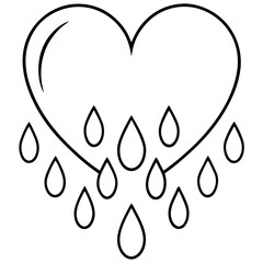 Raindrop-inspired heart line art in a clean and modern design