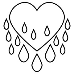 Raindrop-inspired heart line art in a clean and modern design