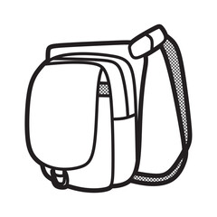 vector image of black and white side waist bags