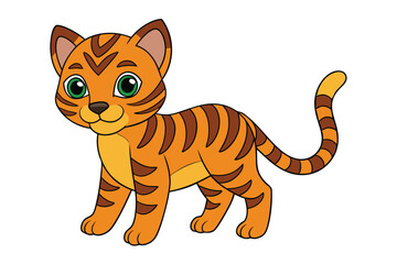 Cute animal Vector art in Illustration on a White Background