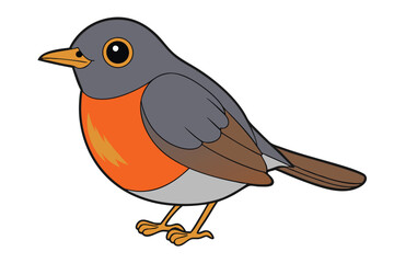 Cute Bird Vector art in Illustration on a White Background