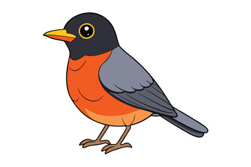 Cute Bird Vector art in Illustration on a White Background