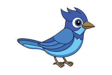 Cute Bird Vector art in Illustration on a White Background