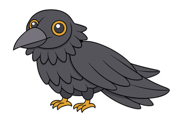 Cute Bird Vector art in Illustration on a White Background