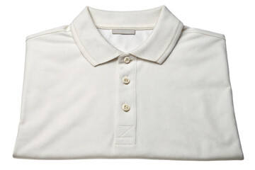 Folded white polo shirt isolated with transparent background