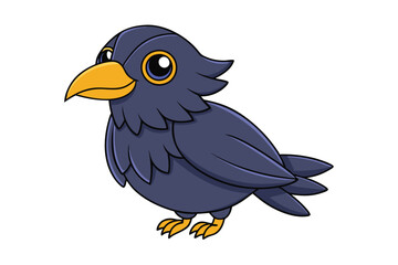 Cute Bird Vector art in Illustration on a White Background