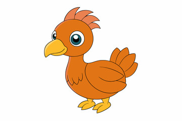 Cute Bird Vector art in Illustration on a White Background