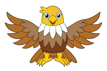 Cute Bird Vector art in Illustration on a White Background