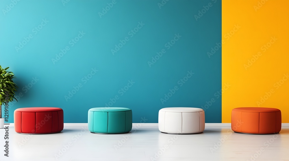 Aufkleber bright and colorful modern workspace for teamwork brainstorming session with colleagues